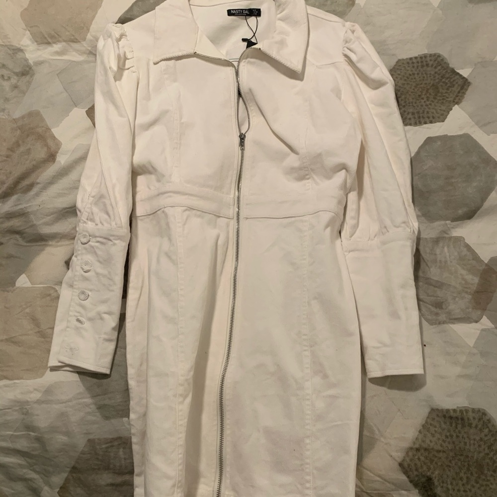 NWT Nasty Gal White Corduroy Dress